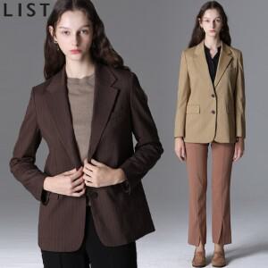 [최초가 328000원][리스트] 클래식 헤링본 스트라이프 투 버튼 울재킷