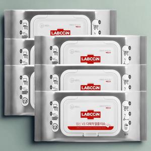 랩신 소독티슈 V3 다목적 알코올 티슈 캡형 45g × 50개입 × 6개