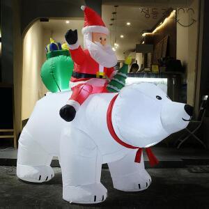 LED 벌룬 대형 산타 북극곰 인형 1.7m 산타 할아버지인형 크리스마스 포토존 산타모형