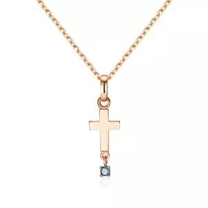 갤러리아 [비앤비골드] 18K 청다이아 딸랑이 십자가 펜던트 NPP40633