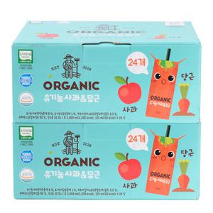 롯데칠성음료 오가닉 사과&당근 주스 125ml 48팩