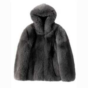 남자 밍크코트 폭스 퍼 겨울 모피 무스탕 후드 잠바