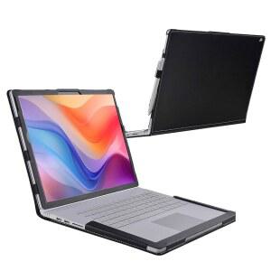 Microsoft Surface Book 3/2 15인치 노트북용 허니문 보호 케이스 커버, 무료 접이식 스탠드 분리형 폴리오 Book용 블랙