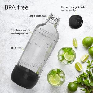 소다 기계 흑백 색상1L재사용 가능 PET 탄산수 병 BPA