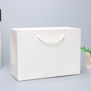 화이트 무지 가로 직사각형 쇼핑백 대형 (WDC89D5)