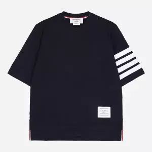 5F FJS102G 07862 415 여성 사선 반팔 티셔츠 네이비