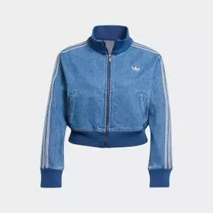 아디다스 아디컬러 데님 크롭 트랙탑 인디고 데님 JD2570