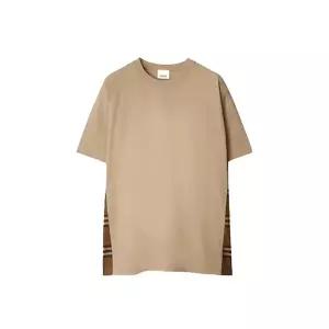 [버버리] 캐리스 체크 패널 코튼 티셔츠