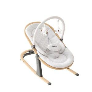 스웨그로우 2-in-1 베이비 바운서, 3가지 조절 가능한 높이의 휴대용 신생아 바운서 시트, 로커 및 고정 옵션, 걸이 장난감이 있는 유아용 의자(흰색)