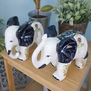 ksr 핸드페인팅 럭셔리풍수 코끼리  중) 2P 코끼리인형 인테리어인형 거실소품