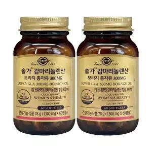 솔가 감마리놀렌산 보라지 종자유 300mg 1300mgX60캡슐X2개
