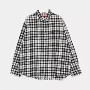 [슈프림]슈프림 자수로고 플레이드 플란넬 남성 셔츠 FW25S8 WHITE