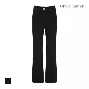 [올리비아로렌] 자수 디테일 부츠컷 데님 팬츠_VOCMP4W9142