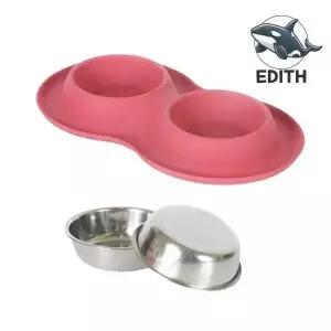 편리한 실리콘 이중식기 반려동물 전용 인디언