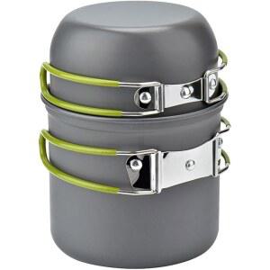 캠핑 조리기구 메시 키트 배낭 여행용 냄비 장비 요리 및 프라이팬 세트 캠프 주방 액세서리 그린 4.88 x 6.57 인치