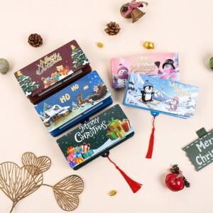 산타클로스 크리스마스 현금 선물 봉투 트리 10칸 돈 보관함 서프라이즈 파티 상자