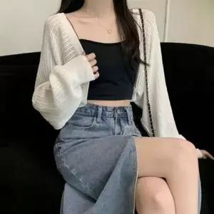 [하프클럽/]볼레로가디건 유니크환절기 스테디셀러 재킷 오픈니트 여자 펀