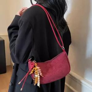 여성 투웨이백 반달 미니백 수술키링 포인트 가방 크로스백 숄더백 겨울 비치백 호보백 커플