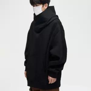 남녀공용 커플 턱받이 넉넉핏 넓은 후드 턱가리개 데일리룩 스트릿 스타일 티 오버핏