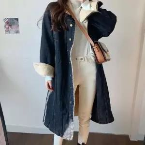 [하프클럽/셀러허브_여성트랜드패션]Rly 뽀글이 안감 롱 청 코트 데님 자켓