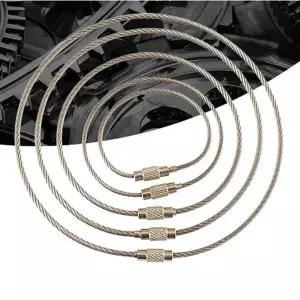 [셀러에이드]미니 와이어 키링 네임텍 연결 카라비너 20cm 10개 잠금케이블