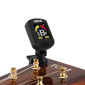 기타, 우쿨렐레, 바이올린용 AUPHY 충전식 클립온 튜너 - 베이스, 밴조, 만돌린용 크로매틱 LED 디스플레이 및 자동 차단 기능이 있는 440Hz 고정 표준 튜닝(타입-C