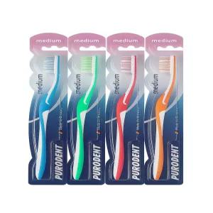 (직수입한국대리점) 독일산 푸로덴트 일반모칫솔 단단한모 프리미엄칫솔 4색상혼합 12개입