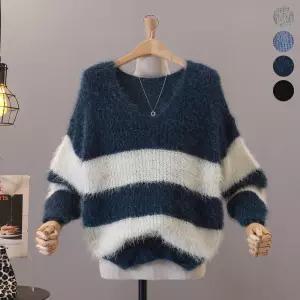 [모노시크] 푸시크 솔잎 단가라 V넥 니트_MNKT278