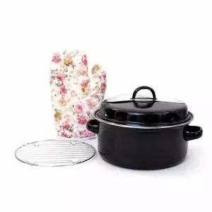 직화 OG04IP49 냄비 장갑 포함 28cm 생선구이냄비 군밤냄비