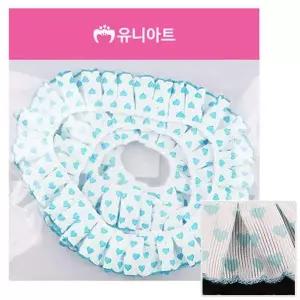 [골드스마일]하늘 하트 장식 레이스 원단 패브릭 아트 소품 재료