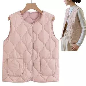 [셀러에이드]누빔 조끼 3XL 핑크 패딩 경량 여성 남자 겨울 여행 중년여성조끼