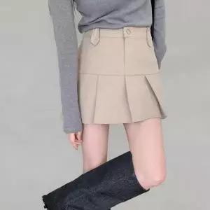 [하프클럽/]여성 비즈 디테일 A라인 플레어 미니 치마