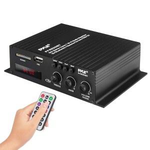 Pyle Class-T Bluetooth 파워 오디오 앰프 - 120W 미니 듀얼 채널 사운드 스테레오 리시버 박스(USB, RCA, 12V 어댑터 포함) 서브우퍼 스피커, 홈 시어터, PA 시스템, 스튜디오 용도 PFA220BT