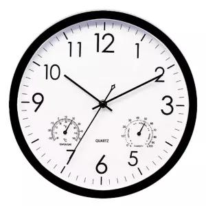 비투비돔 원형 온습도 시계 온도계＋습도계 무소음 벽시계 집들이 선물