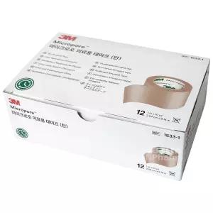 3M 마이크로포 의료용 테이프(탄/살색) 12롤 1533-1/종이반창고/살색/의료용테이프