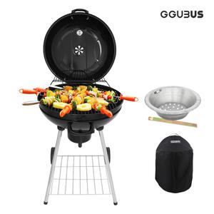 꾸버스 바베큐그릴 애플57 프리미엄SET 숯통+커버 BBQ 숯불 직화 훈제 펜션 야외 대형