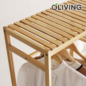 원목 누드 시스템 행거 선반