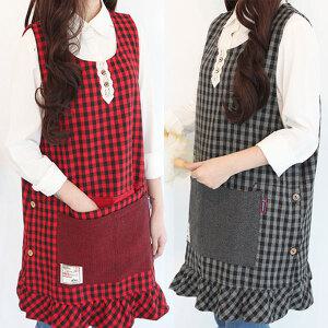 자체제작 겨울용 우드러플 앞치마