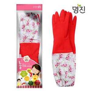 명진 롱 기모 고무장갑 10개/겨울고무장갑 방한 기모 토시