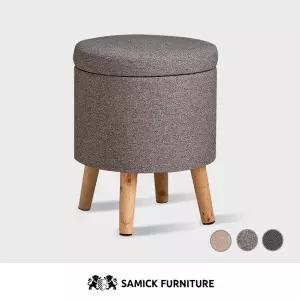 [삼익가구]니모 원형 원목 수납 스툴 화장대 의자