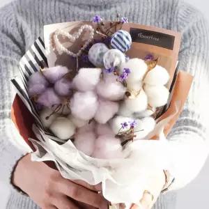 목화 조화 꽃다발 믹스 35cm 인테리어 꽃 선물 장식 기념일 졸업식 발표회 학예회