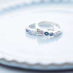 실버925 3월 8월 9월탄생석 무지개모양반지 졸업선물 레인보우R