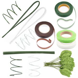 꽃철사(소포장) 꽃테이프(낱개) 플라워테이프 나뭇잎(약 30개입) - 만들기 공예재료