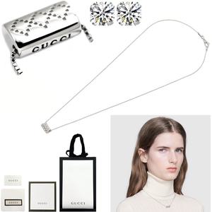 여자 구찌 디아만티시 목걸이 화이트골드 다이아몬드 18K 펜던트 백금 선물 생일