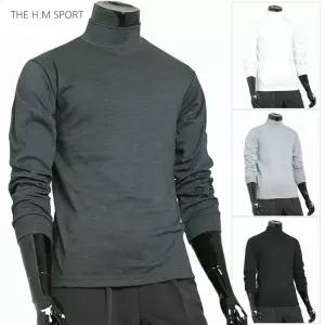 남자 목티 폴라티 면 목폴라 반목 기모 레이어드 이너