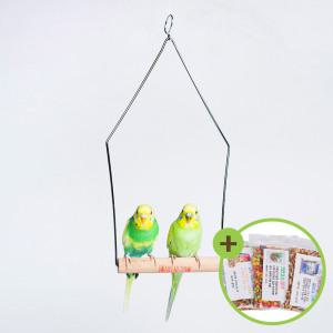 스텐그네(대) 나무횃대 왕관 모란 코뉴어 그네 장난감 애완조 장난감 그네