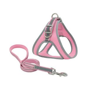 애구애구 강아지 메쉬쿠션 반사 하네스 리드줄 Set
