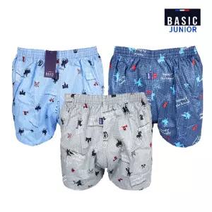 BASIC 베이직 주니어 남성 트렁크 팬티 세트 40수 순면 3P BJMT5002