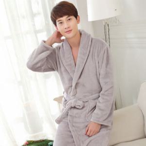 극세사 샤워 가운 그레이 남성 홈웨어 이지웨어 잠옷 파자마 목