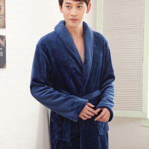 극세사 샤워 가운 네이비 남성 홈웨어 이지웨어 잠옷 파자마